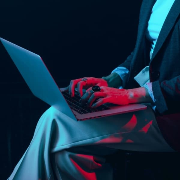Working on Laptop